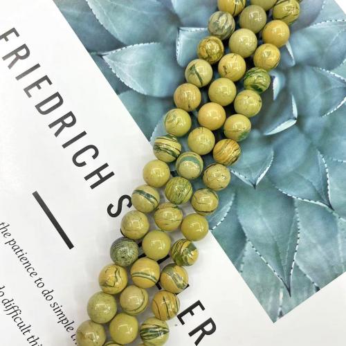 Naturlig Drage Veins Agate perler, Runde, poleret, mode smykker & du kan DIY & forskellig størrelse for valg, grøn, Solgt af Strand