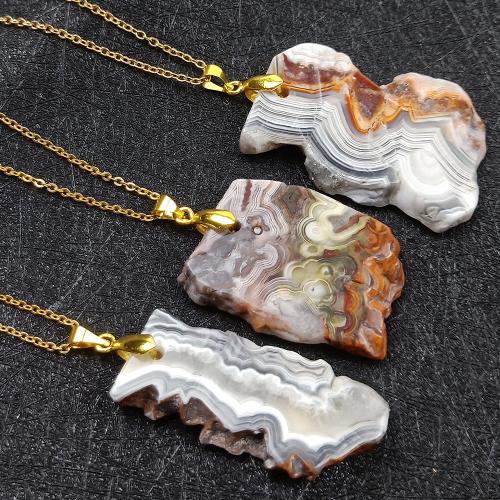 Agate Jewelry Pendants Mexican Agate with Brass gold color plated random style & DIY mixed colors nickel lead & cadmium free The size of the pendant is about 20-38MM Sold By PC