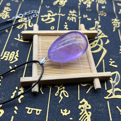 Quartz Gemstone Pendants Amethyst Teardrop DIY purple The pendant size is about 4CM Sold By PC