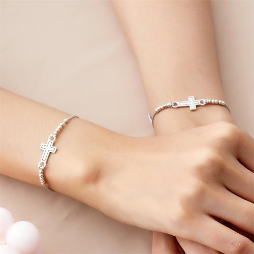 Zinc Alloy Bracelet with Cotton Thread & Paper Cross Adjustable & for woman nickel lead & cadmium free Sold By Set