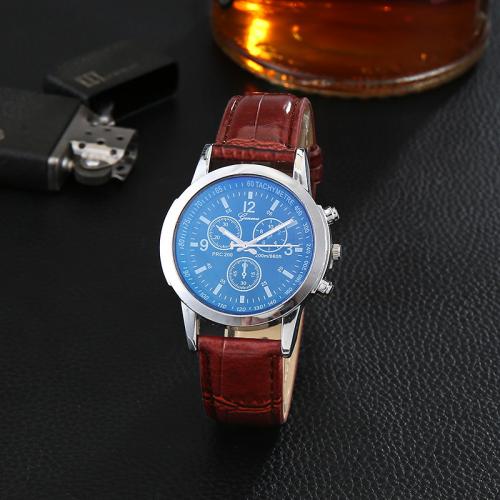 Pánské náramkové hodinky, PU, s Sklo & 304 Stainless Steel, módní šperky & čínského hnutí & pro muže, více barev na výběr, Diameter: 40mm, width :20mm, thickness :12mm., Prodáno By PC