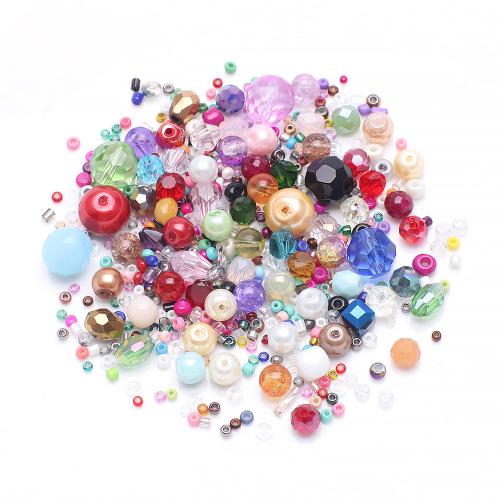 Smíšené Skleněné perličky, Sklo, á, DIY, multi-barevný, Mix 6mm and 10mm, Prodáno By Bag