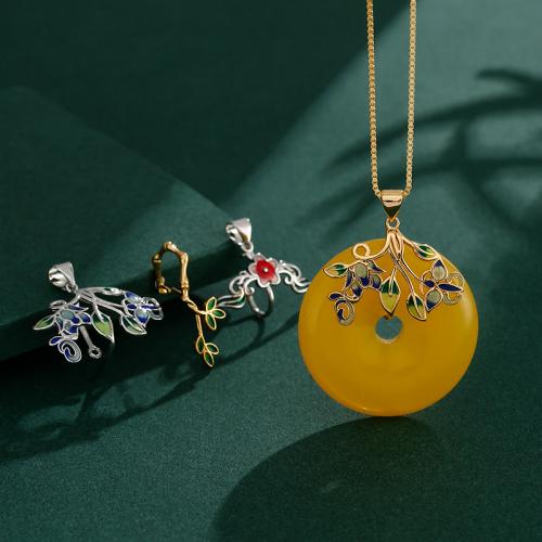 Mässing smycken Bails, plated, DIY & olika stilar för val & emalj, Säljs av PC
