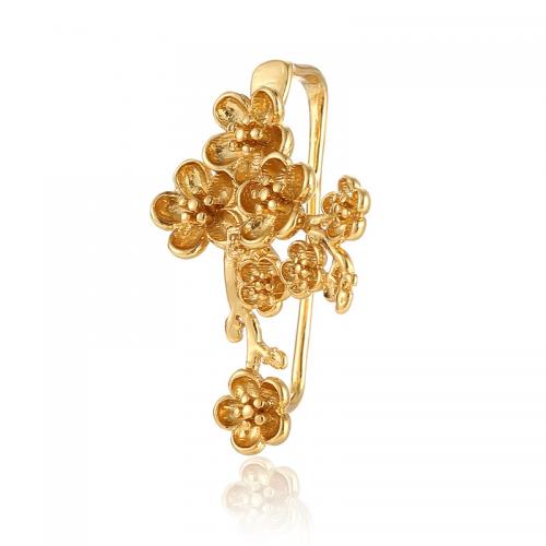Brass Pinch Bail Plum Blossom plated DIY Sold By PC