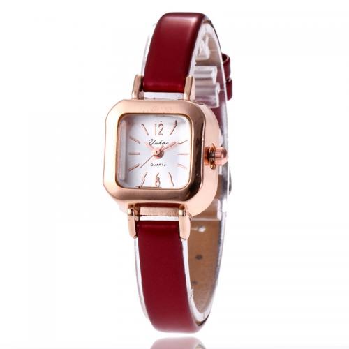 Women Wrist Watch Zinc Alloy with Leather & Glass & 304 Stainless Steel Life water resistant & japanese movement & for woman nickel lead & cadmium free Dial 22mm 10mm Sold By PC