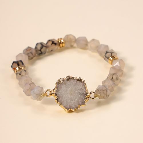 Gemstone Bracelets Natural Stone with 304 Stainless Steel fashion jewelry & for woman Sold By PC