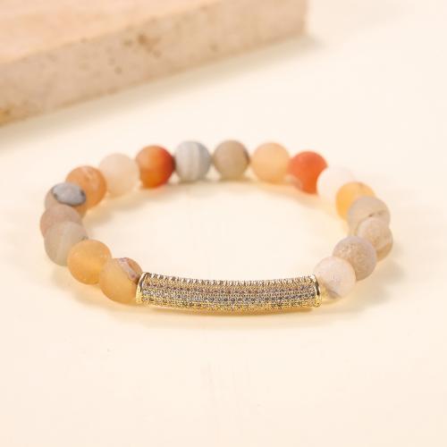 Gemstone Bracelets Natural Stone with 304 Stainless Steel fashion jewelry & for woman Sold By PC