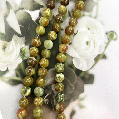 Gemstone Jewelry Beads Natural Stone Round polished fashion jewelry & DIY green Sold By Strand
