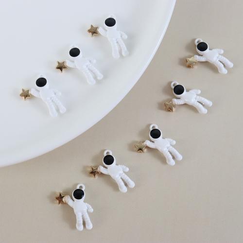 Zinc Alloy Pendants Astronaut painted fashion jewelry & DIY mixed colors nickel lead & cadmium free Approx Sold By Bag