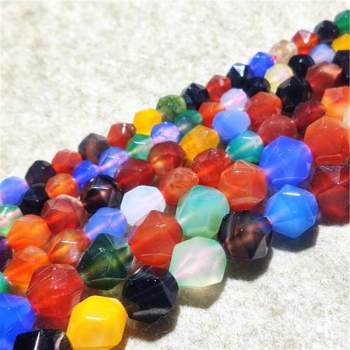 Perline naturali in agata arcobaleno, DIY & formato differente per scelta & sfaccettati, colori misti, Venduto per Appross. 36-38 cm filo