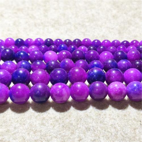 Natural Jade Beads Jade Quartzite Round fashion jewelry & DIY dark purple Sold Per Approx 38-40 cm Strand