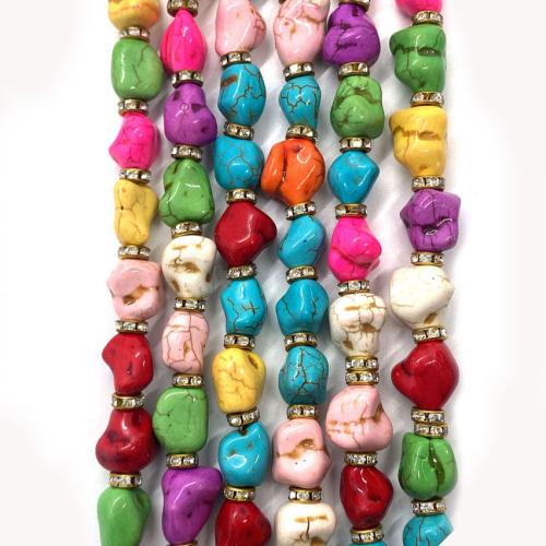 Perline in turchese, turchese sintetico, Irregolare, DIY, multi-colore, 11mm, Venduto per Appross. 38 cm filo