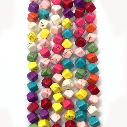 Turkos pärlor, Syntetisk Turkos, Rhombus, DIY & olika storlek för val, flerfärgad, Såld Per Ca 38 cm Strand