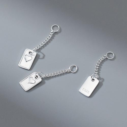 925 Sterling Silver Pendant plated DIY silver color Sold By PC