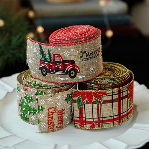 Weihnachten Bänder, Stoff, Weihnachtsschmuck & verschiedene Muster für Wahl, keine, 2000x63mm, verkauft von Spule