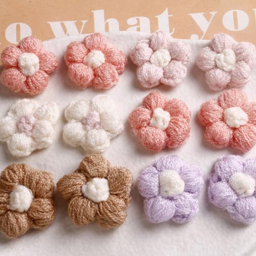 Hair Accessories DIY Findings Cotton Thread Flower 24mm Sold By PC