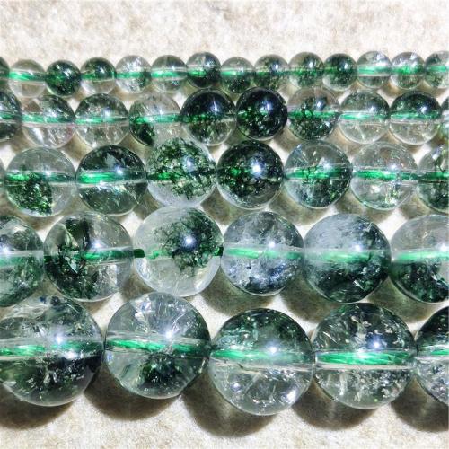 Natural Quartz Jewelry Beads Green Phantom Quartz Round DIY green Sold Per Approx 38-40 cm Strand