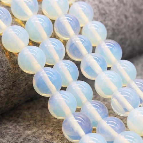 Gemstone smykker perler, opal, Runde, du kan DIY & forskellig størrelse for valg, hvid, Solgt Per Ca. 38-40 cm Strand