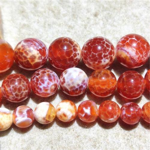 Natural Dragon Veins Agate Beads Round DIY red Sold Per Approx 38-40 cm Strand