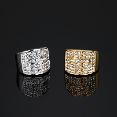 Rhinestone Stainless Steel Finger Ring 304 Stainless Steel Unisex & with rhinestone Sold By PC