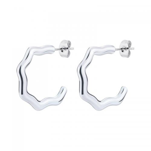 Stainless Steel Stud Earrings 304 Stainless Steel Vacuum Ion Plating fashion jewelry & for woman 25mm Sold By Pair