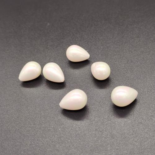 Resin Pearl Beads Teardrop DIY & half-drilled white Sold By PC