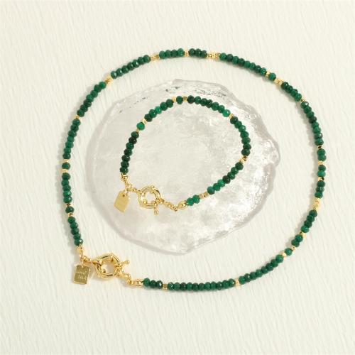Brass Jewelry Set with Gemstone Chips gold color plated & for woman nickel lead & cadmium free Sold By PC