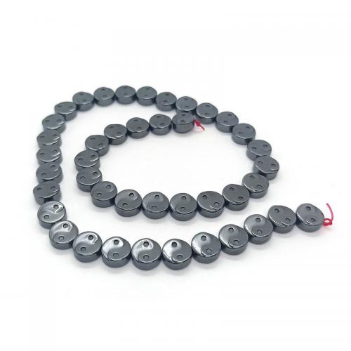 Nicht-magnetische Hämatit Perlen, rund, poliert, DIY, schwarz, 10mm, 43PCs/Strang, verkauft per 40 cm Strang