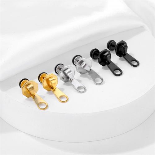 Titan Stahl Ohrring, Titanstahl, Reißverschluss-Kopf, plattiert, Modeschmuck, keine, 14x20mm, verkauft von PC