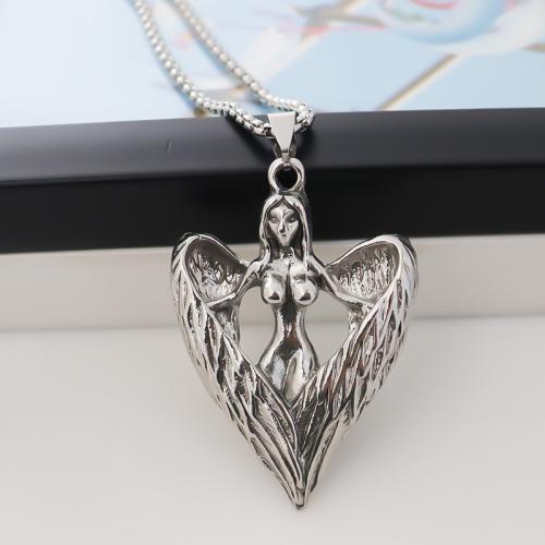 Zinc Alloy Pendants Angel plated DIY silver color nickel lead & cadmium free Sold By PC