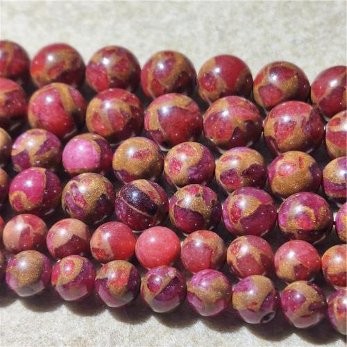 Gemstone smykker perler, Cloisonne Stone, Runde, du kan DIY & forskellig størrelse for valg, rød, Solgt Per Ca. 38-40 cm Strand