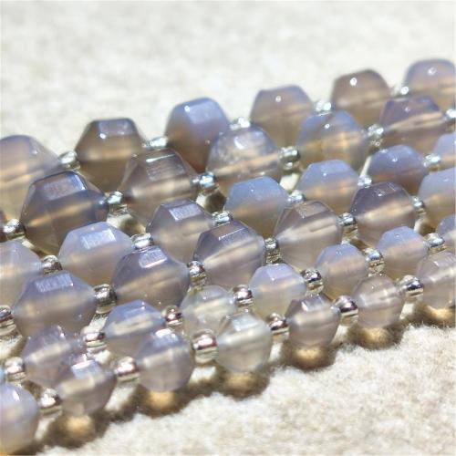 Natural Grey Agate perler, Grå Agate, du kan DIY & forskellig størrelse for valg & facetteret, grå, Solgt Per Ca. 36-38 cm Strand
