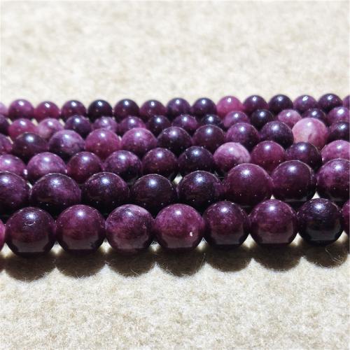Jade Perlen, Quarzit Jade, rund, DIY & verschiedene Größen vorhanden, violett, verkauft per ca. 38-40 cm Strang