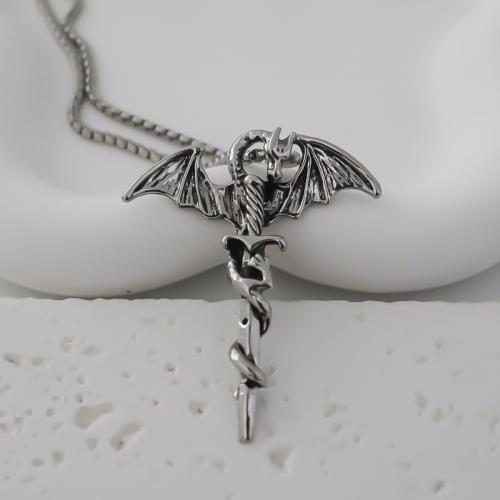 Zinc Alloy Pendants Dragon plated fashion jewelry silver color nickel lead & cadmium free Sold By PC