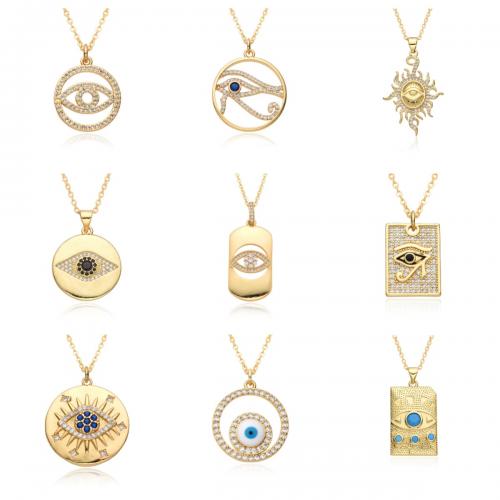 الشر مجوهرات العين قلادة, النحاس, مطلي, أنماط مختلفة للاختيار & الصغرى تمهيد زركون & للمرأة & مينا, المزيد من الألوان للاختيار, طول تقريبا 41-50 سم, تباع بواسطة PC