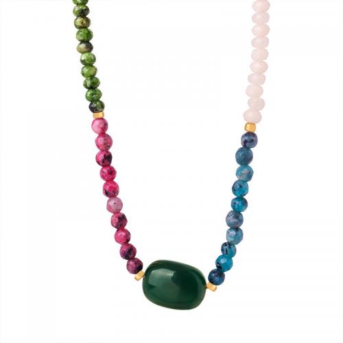 Agate Necklace with 5cm extender chain fashion jewelry & for woman Length Approx 45 cm Sold By PC