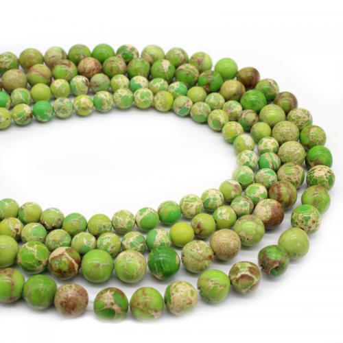 Dragi kamen perle Nakit, Dojam Jasper, Krug, uglađen, možete DIY & različite veličine za izbor, zelen, Prodano Per Približno 38 cm Strand