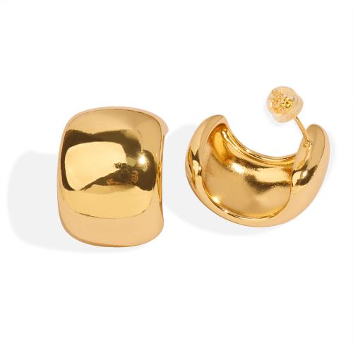 Brass Stud Earring plated for woman golden Sold By Pair