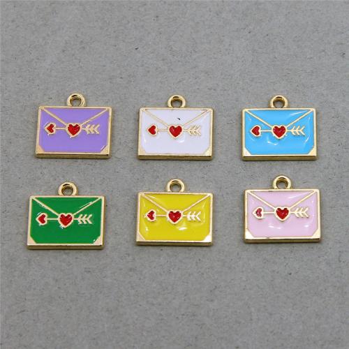 Zinc Alloy Enamel Pendants Envelope plated fashion jewelry & DIY nickel lead & cadmium free Approx Sold By Bag