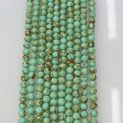 Dragi kamen perle Nakit, Sintetička Tirkizna, Krug, obojen, možete DIY & različite veličine za izbor, više boja za izbor, Prodano Per Približno 40 cm Strand