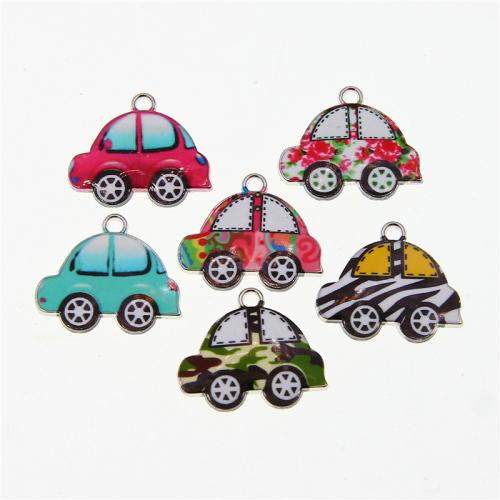Zinc Alloy Enamel Pendants Car platinum color plated fashion jewelry & DIY nickel lead & cadmium free Approx Sold By Bag