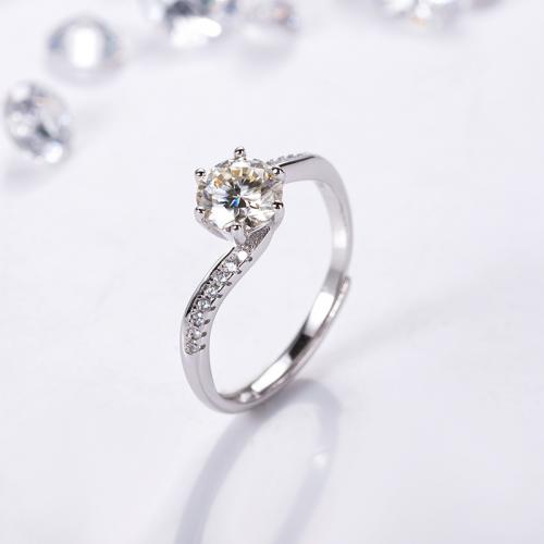 925 Sterling Silver Finger Rings with Moissanite fashion jewelry & for woman nickel lead & cadmium free US Ring Sold By PC