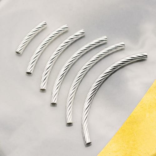 925 Sterling Silver Curved Tube Beads DIY nickel lead & cadmium free Sold By PC