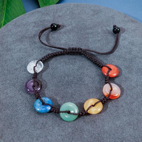 Gemstone Bracelets with Knot Cord fashion jewelry & Unisex & adjustable multi-colored overall .5cm Sold By PC
