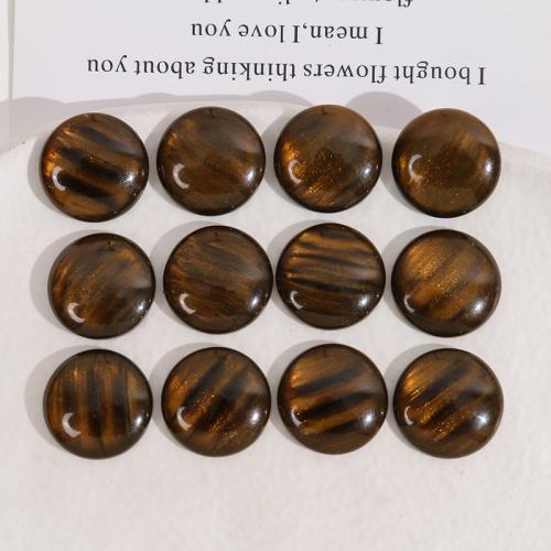 Fashion Resin Cabochons Round DIY coffee color 18mm Sold By PC