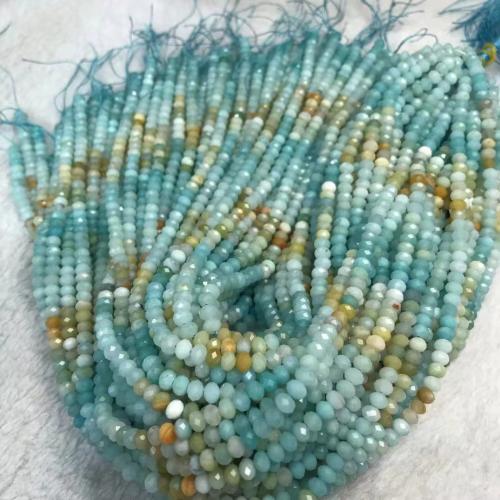 Perline Amazzonite, abaco, lucido, Naturale & DIY & sfaccettati, sfumatura di colore, 4x5.50mm, Venduto per Appross. 38-40 cm filo