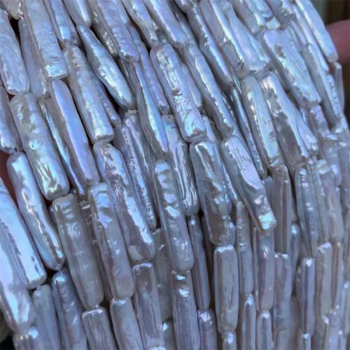 Barock kultivierten Süßwassersee Perlen, Natürliche kultivierte Süßwasserperlen, DIY, weiß, Pearl length: about 20mm,Pearl size: 5-6mm, verkauft per ca. 40 cm Strang