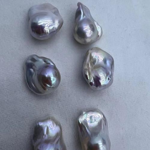 Barokní kultivované sladkovodní perle, Sladkovodní Pearl, Baroko, DIY & bez otvoru, multi-barevný, 15-18mm, Prodáno By Pair