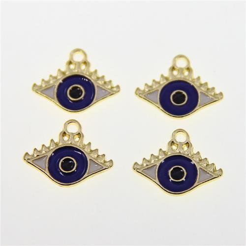 Evil Eye Pendants Zinc Alloy KC gold color plated fashion jewelry & DIY & enamel mixed colors nickel lead & cadmium free Approx Sold By Bag