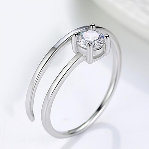 925 Sterling Silver Finger Rings fashion jewelry & for woman & with rhinestone nickel lead & cadmium free US Ring Sold By PC